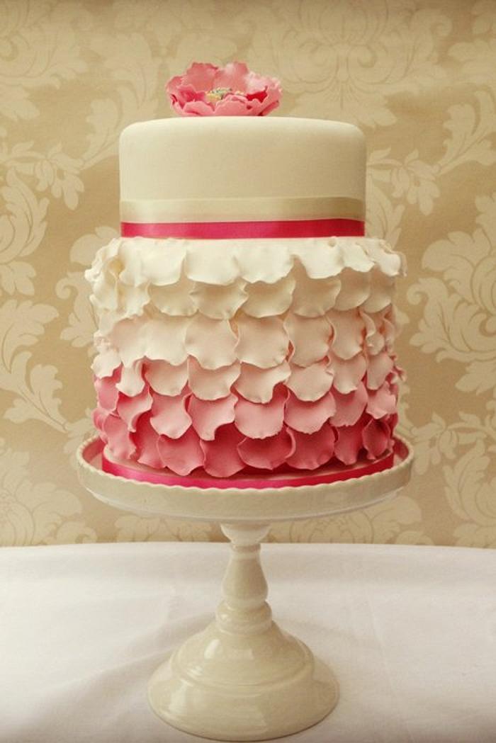 Pink Ombre frills cake