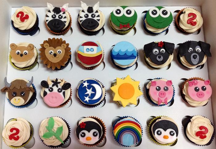 2nd Birthday Noah's Ark Cupcakes
