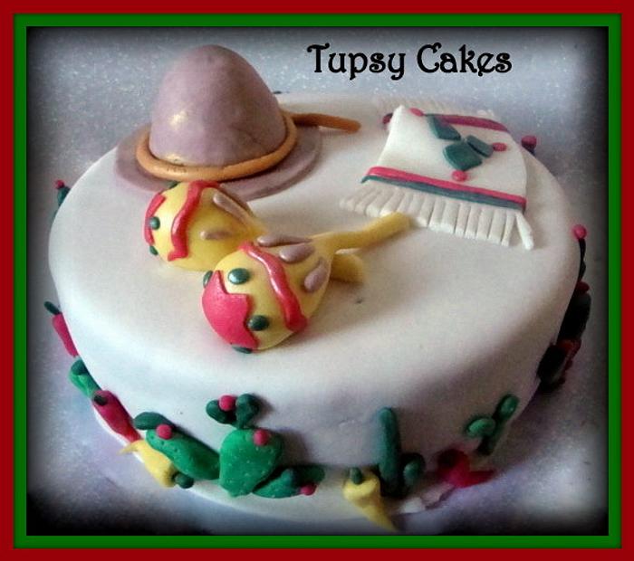 fiesta mexicana cake and cupcakes