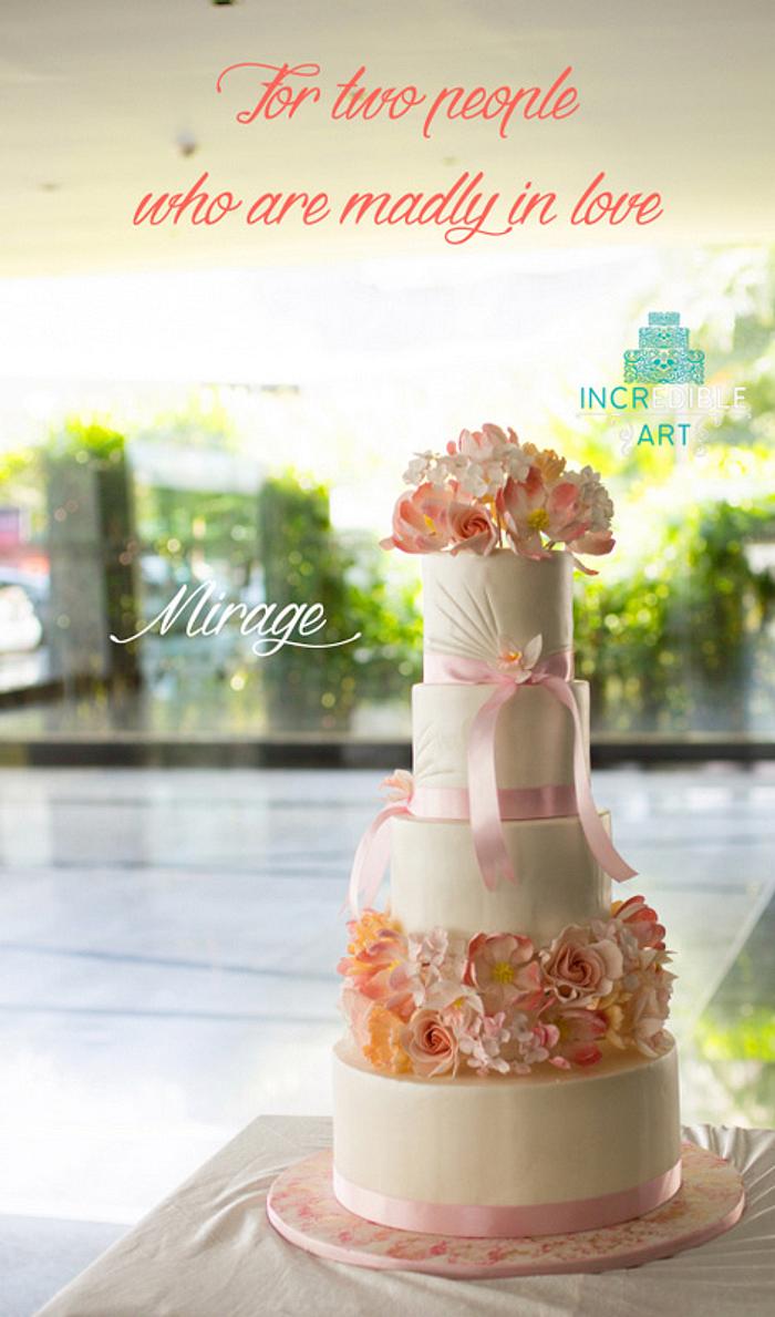 Mirage- Tall Wedding cake - Decorated Cake by Rumana - CakesDecor