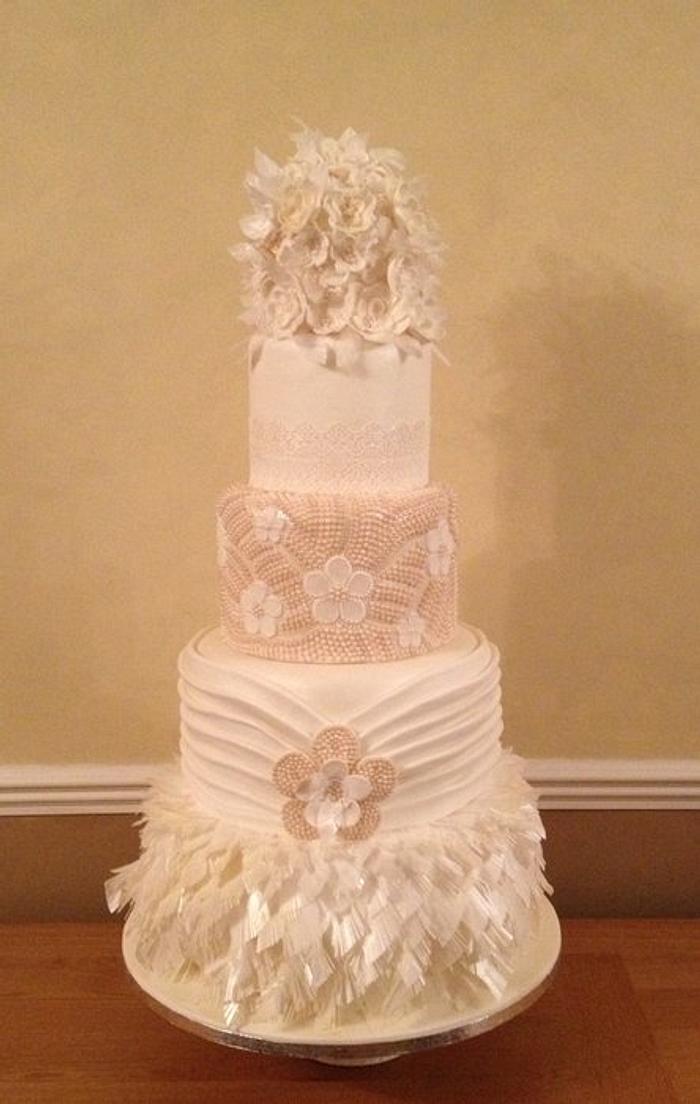1920s style 5 tier wedding cake