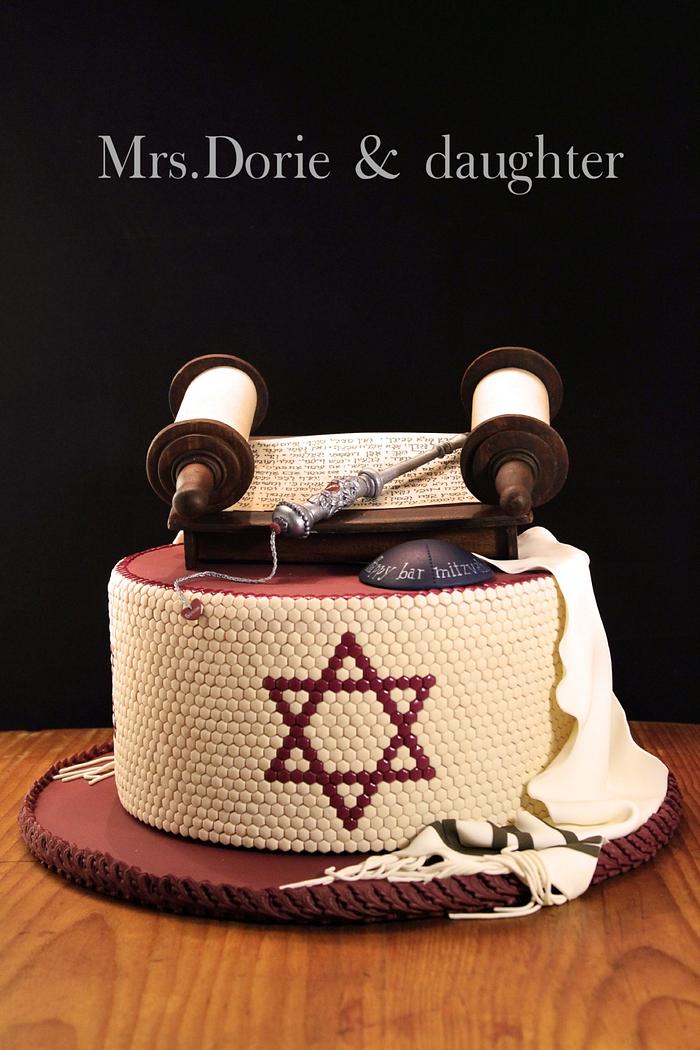 Bar mitzvah mosaic cake