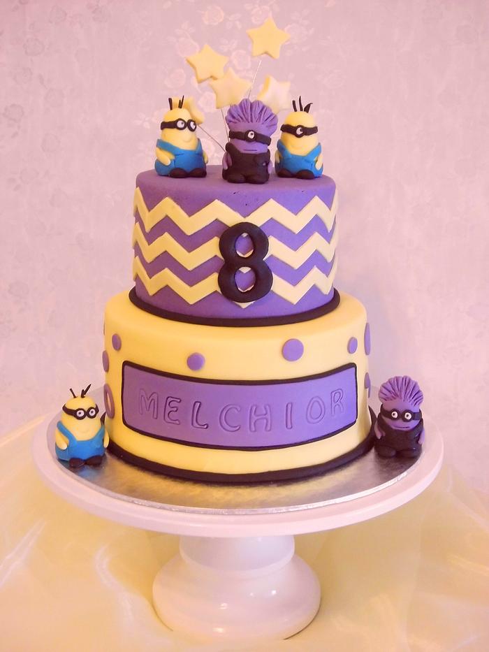 Yellow and Purple Minion Cake