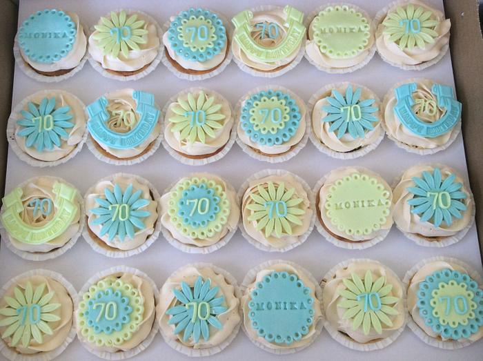 70th birthday cupcakes