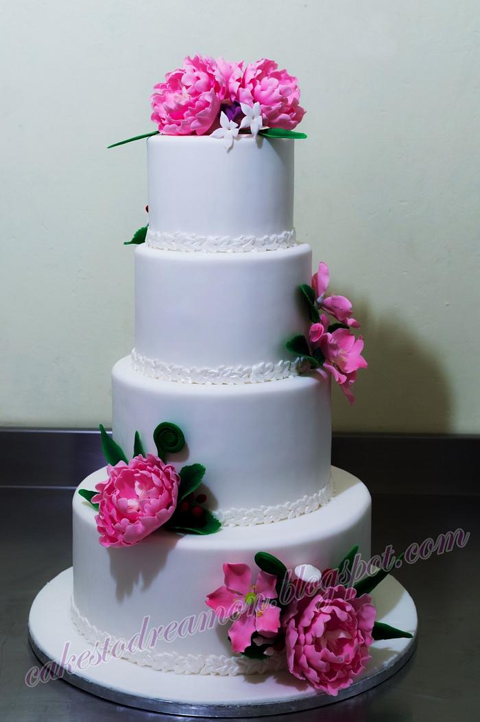 Hidden forest wedding cake!