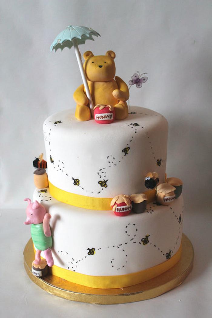 Classic Winnie the Pooh shower cake