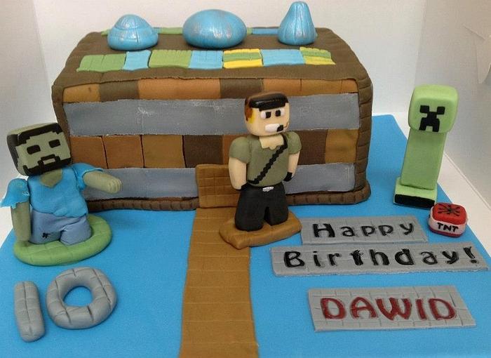 10th Birthday Minecraft Birthday Cake