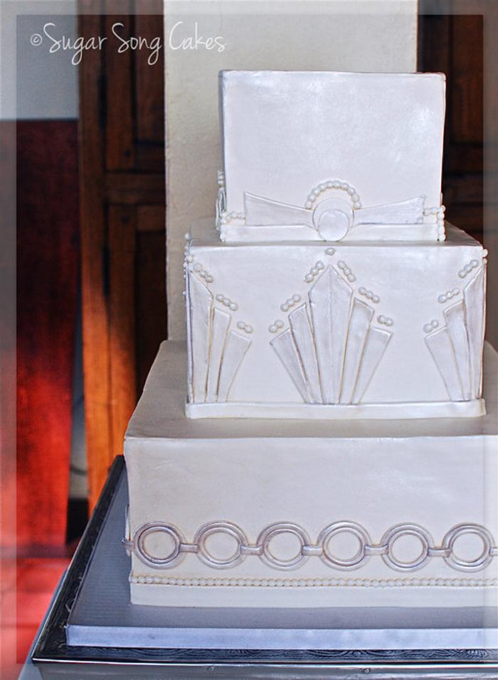 Art Deco Wedding Cake, Squares