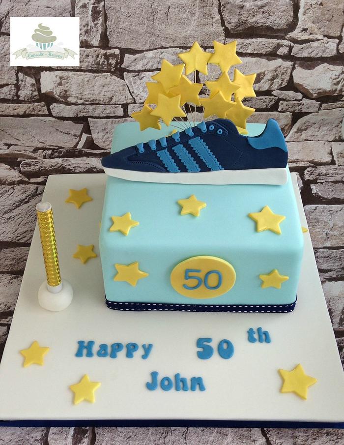 Trainer Shoe themed 50th Birthday cake