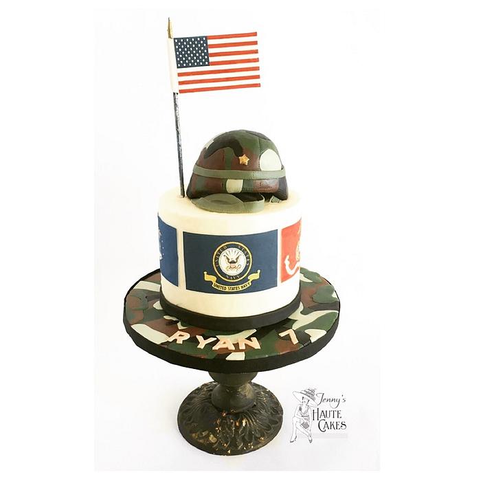 US Military Flags cake