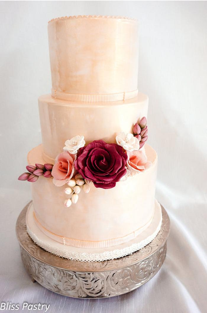 Champagne Pink Wedding Cake