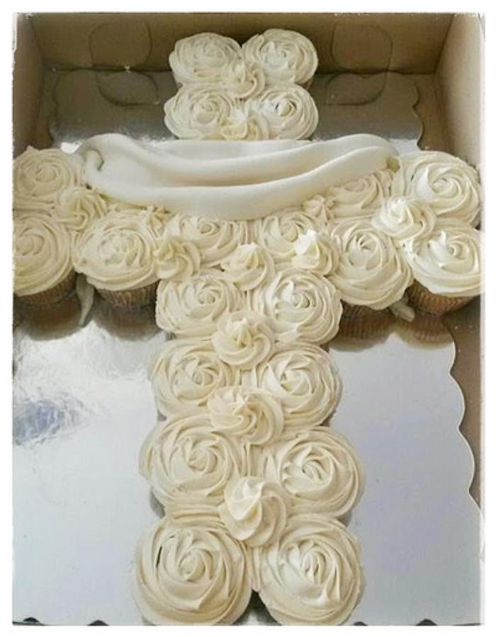 cross cupcake cake