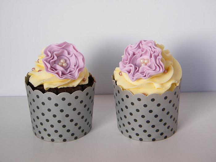 Ruffle Flower Cupcakes