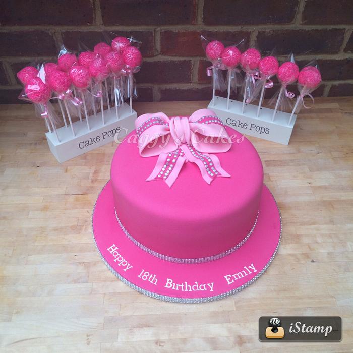 Hot pink 18th birthday cake