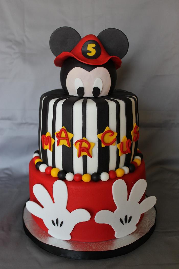 Fireman Mickey Mouse cake
