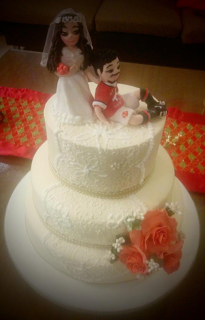 Manchester United fan wedding cake