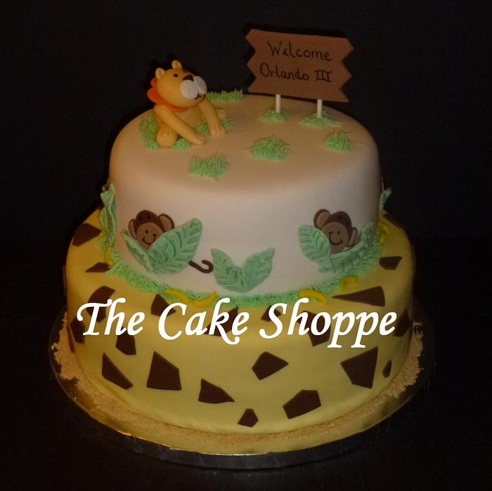 Safari baby shower cake 