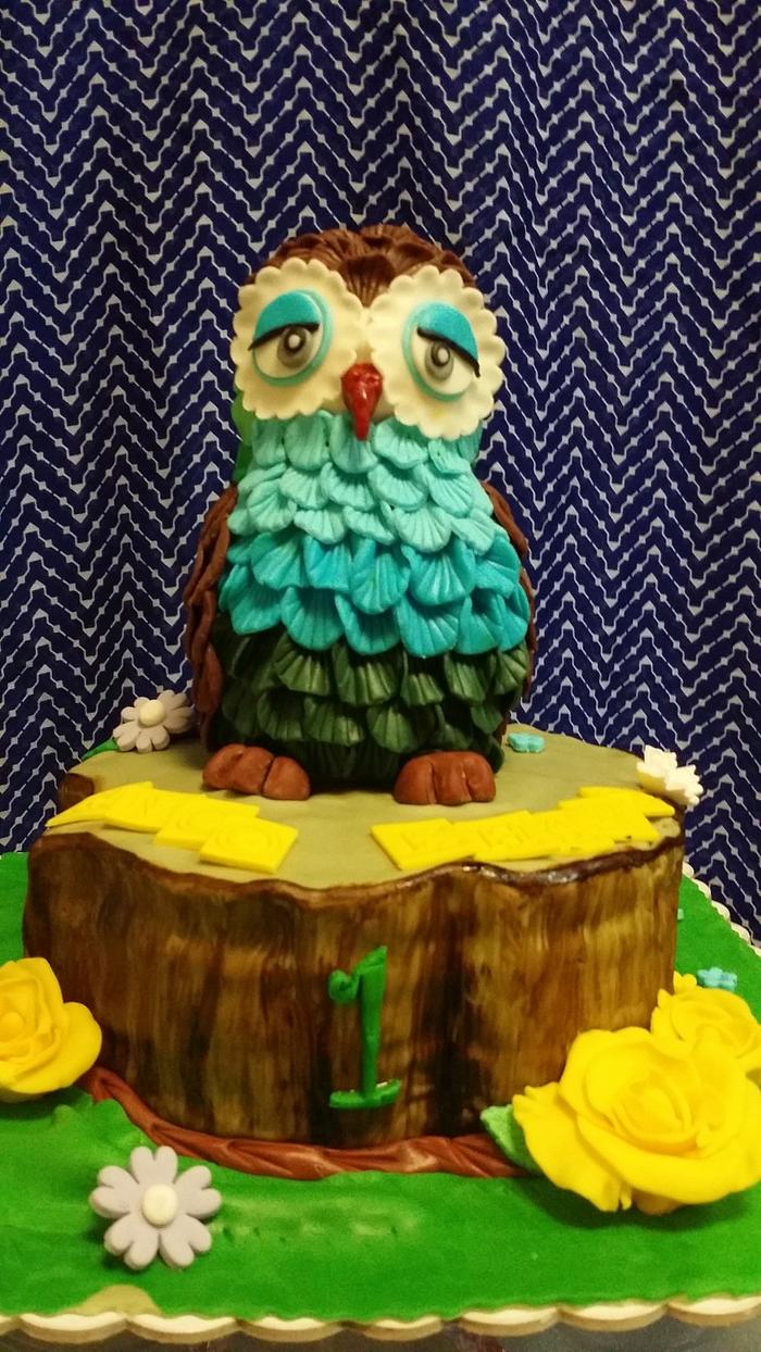 Birthday Owl Cake