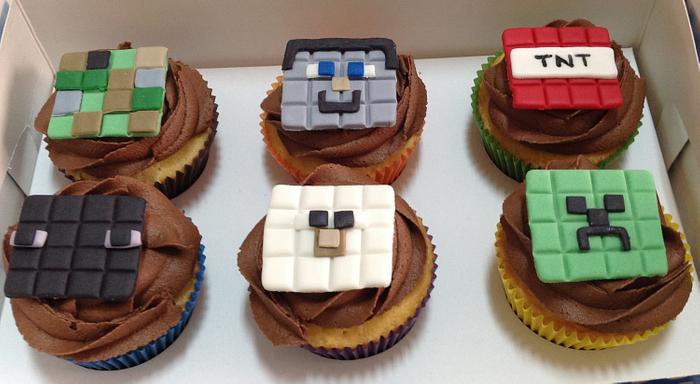 Minecraft Cupcakes for Afternoon Tea