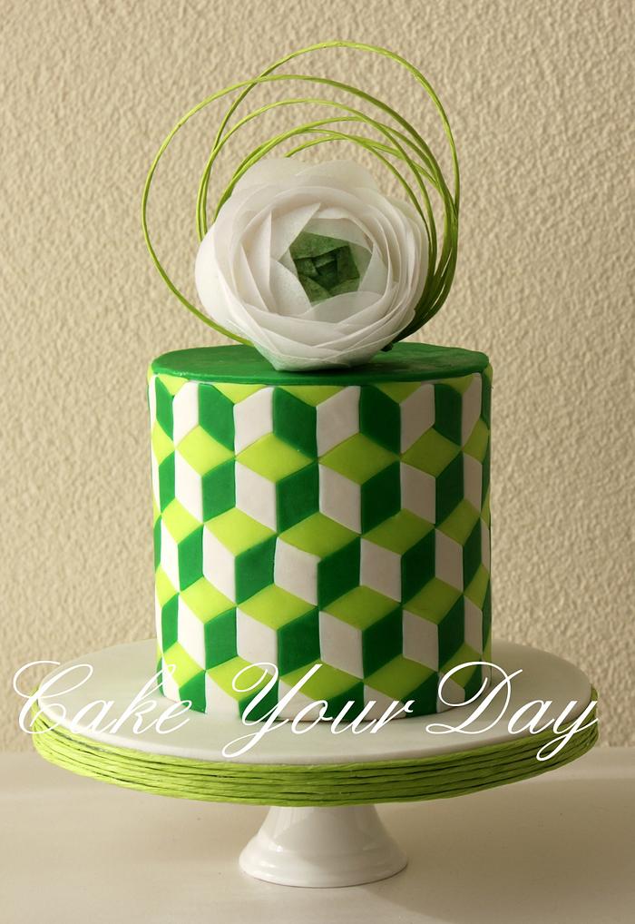 Wedding Cake Green Shades. 