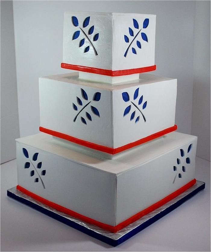 Cutout Panel Wedding Cake