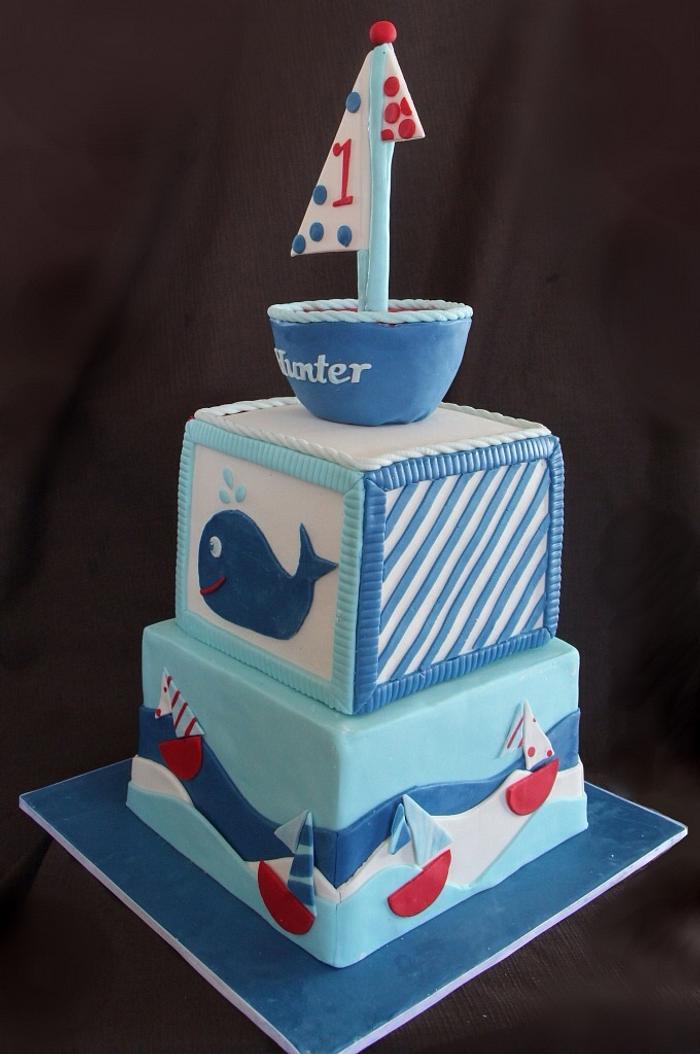 Sail boat cake