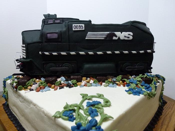 Train Retirement Cake