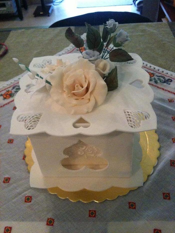 Paneled Wedding top Cake in progress... 