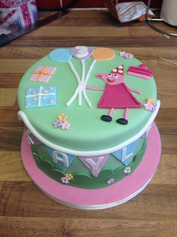 Peppa pig birthday cake