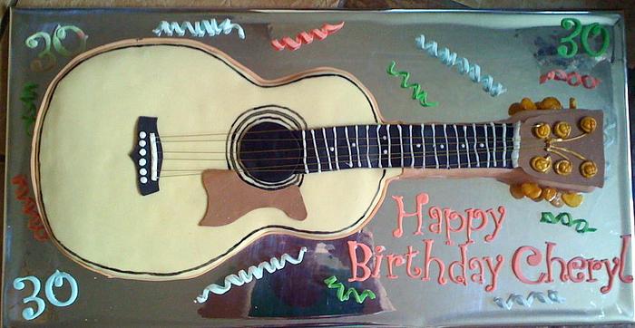 Acoustic guitar cake