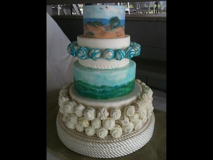 My sisters's beach wedding cake