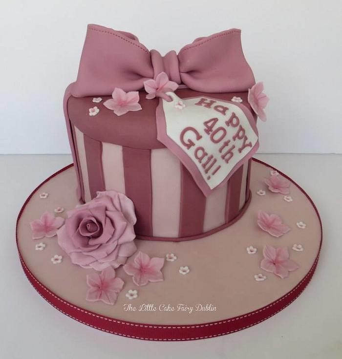Pink Hatbox Cake