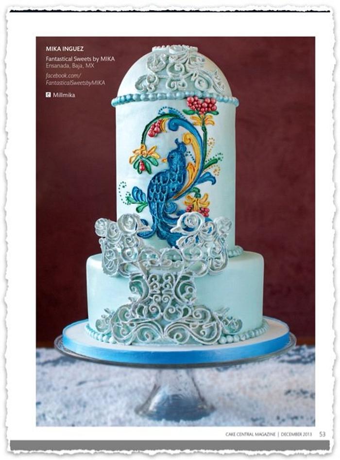 Rosemaling Wedding Cake