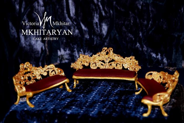 Baroque Royal furniture cake toppers