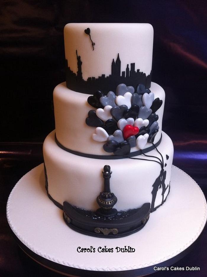 New york / Banksy inspired wedding cake