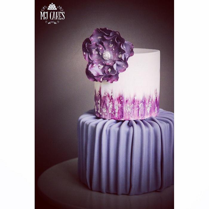 Purple fantasy flower cake