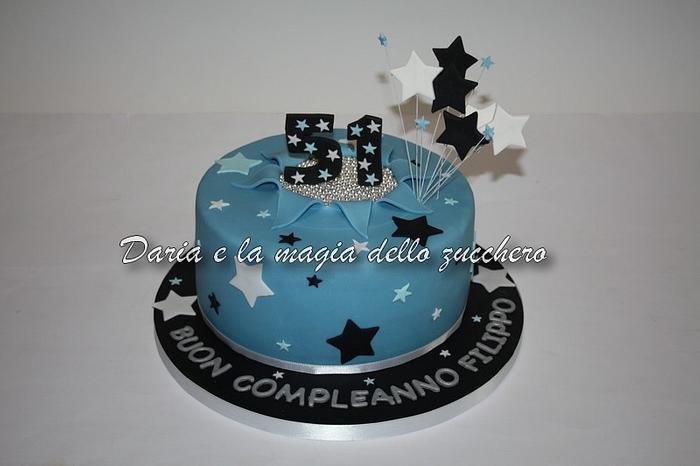 Explosion and stars cake