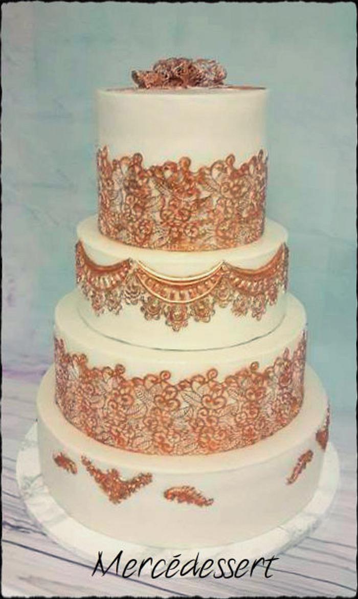 Gold Wedding cake 