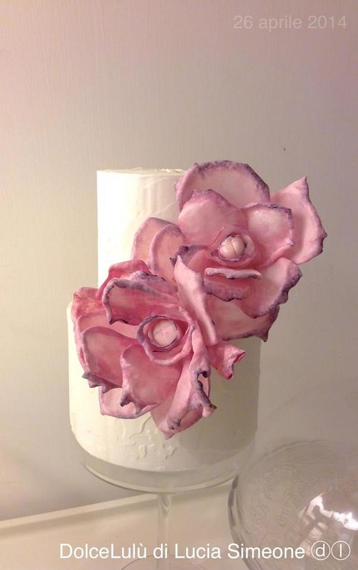 the sweet pink peony, wafer paper flower