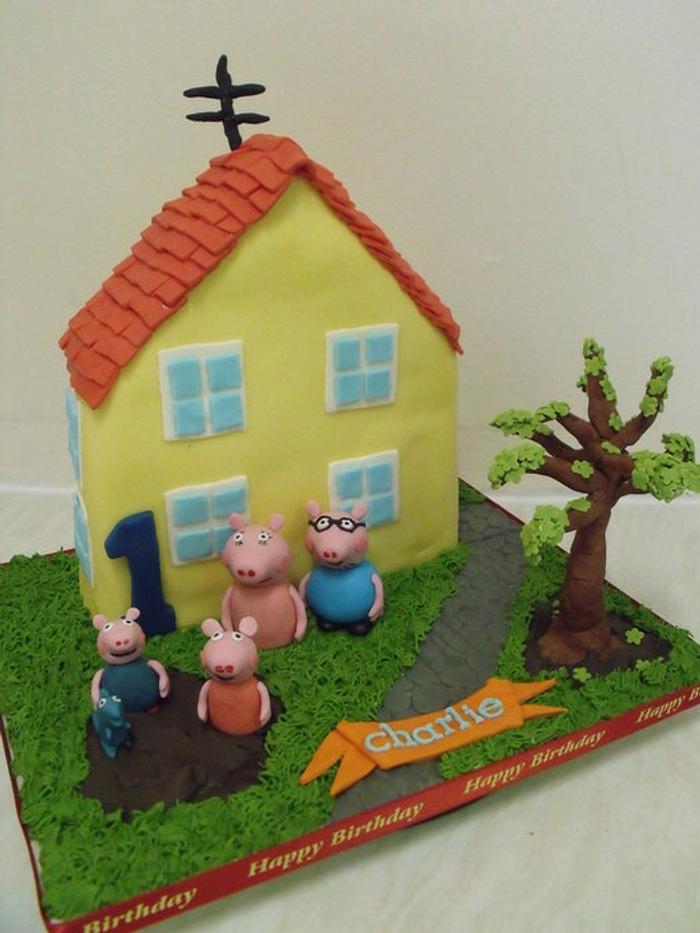 peppa pig house cake 