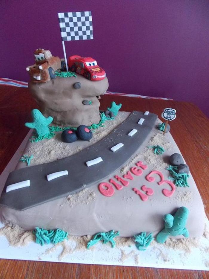 Disney Cars themed Birthday Cake
