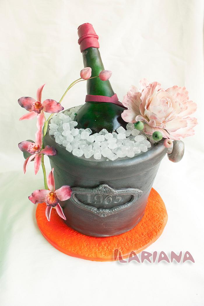 Flowers and well cooled, sparkling wine