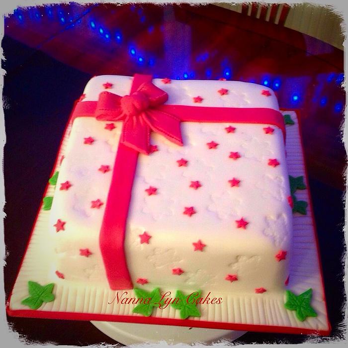 Christmas parcel cake