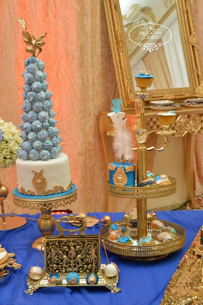 Wedding cake with meringue