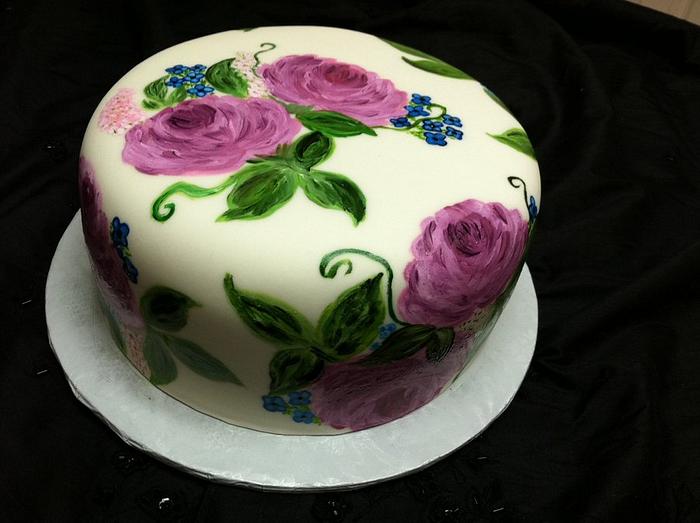 My first painted cake
