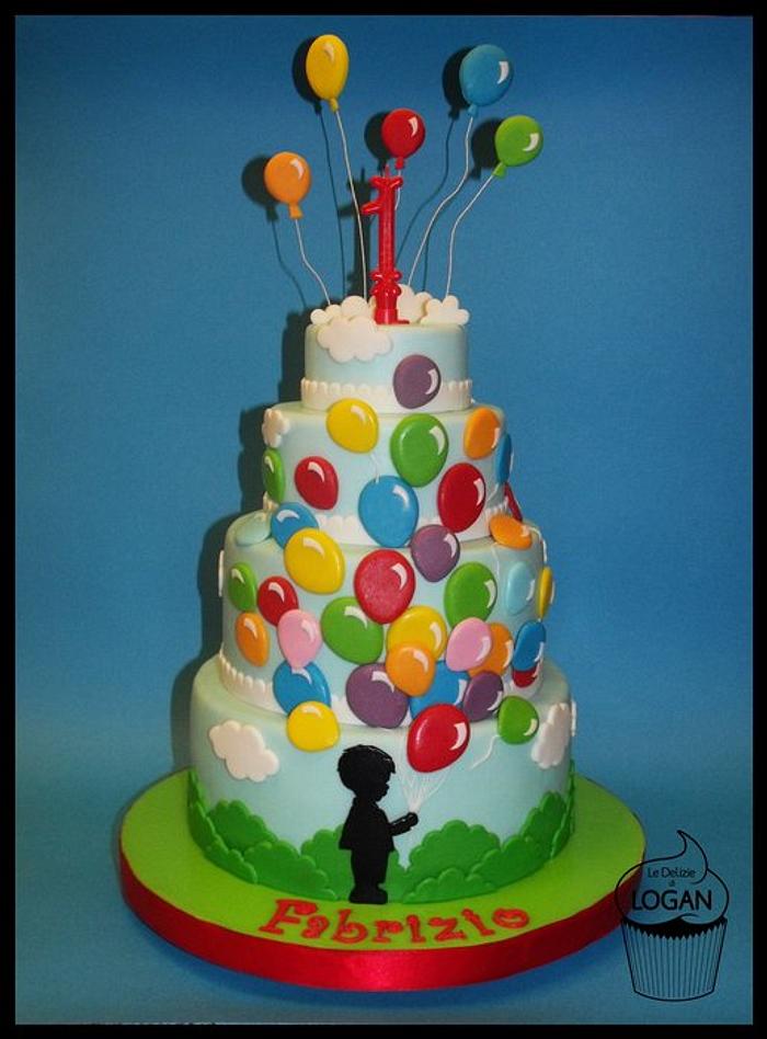 Cake with balloons