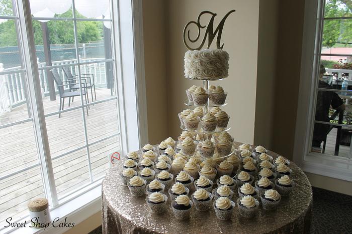 Wedding Cake + Cupcakes