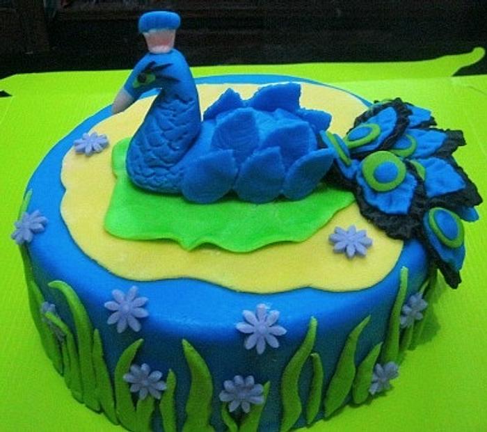 peacock cake