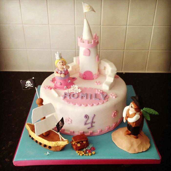 Pirates and Princesses birthday cake