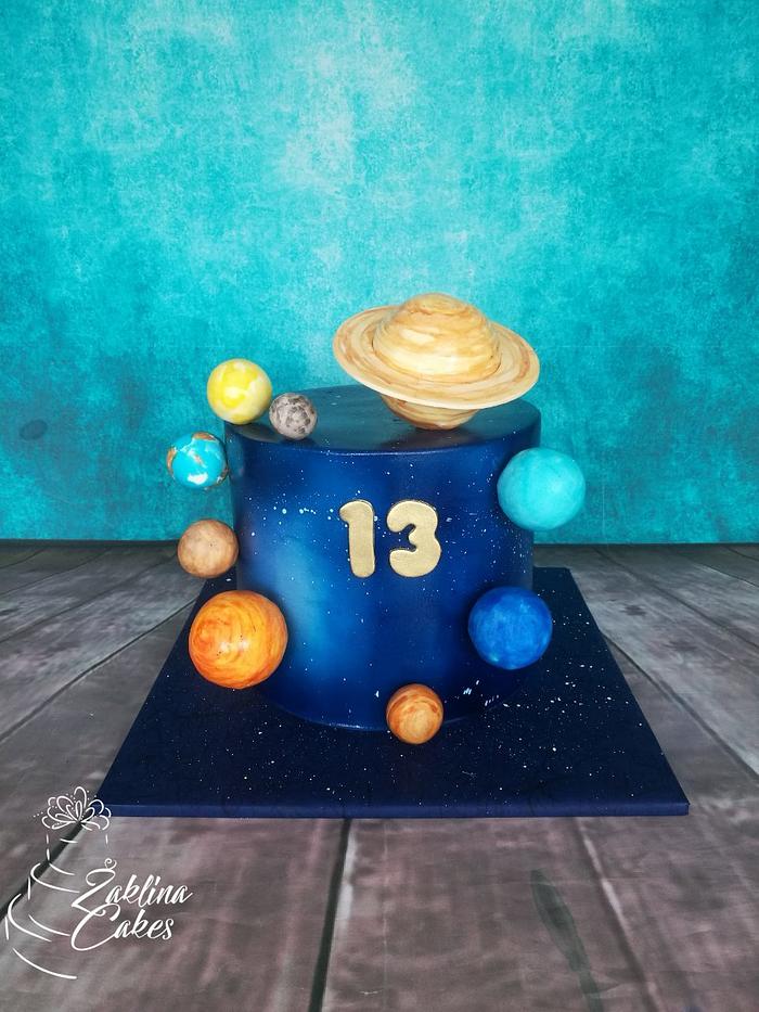 Galaxy Planets cake